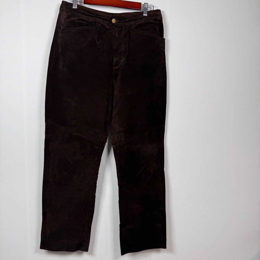 Y2K Wilsons Leather Suede Pants Maxima Women 12 Brown Straight Western Cowgirl